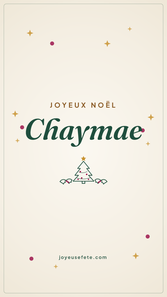 Image « Joyeux Noël Chaymae » au format story