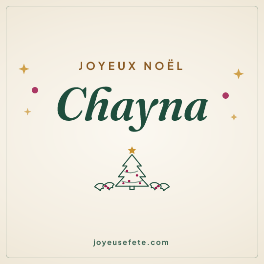 Image carrée « Joyeux Noël Chayna » pour WhatsApp