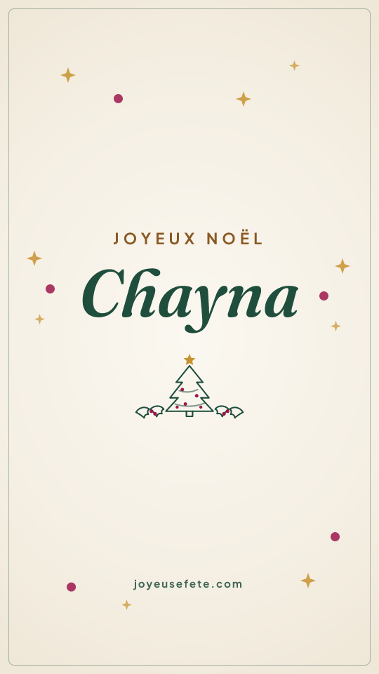Image « Joyeux Noël Chayna » au format story