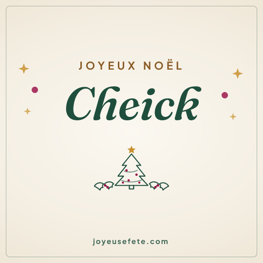 Image carrée « Joyeux Noël Cheick » pour WhatsApp