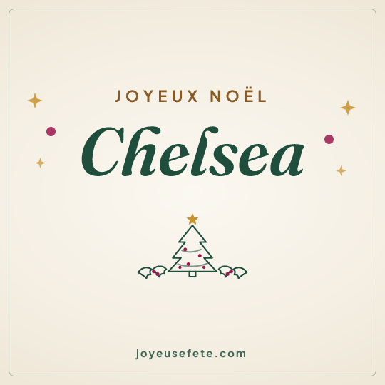 Image carrée « Joyeux Noël Chelsea » pour WhatsApp