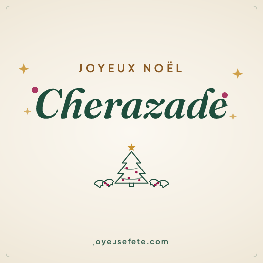 Image carrée « Joyeux Noël Cherazade » pour WhatsApp