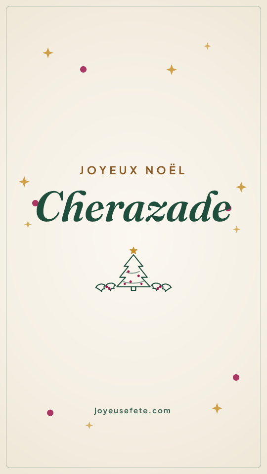 Image « Joyeux Noël Cherazade » au format story