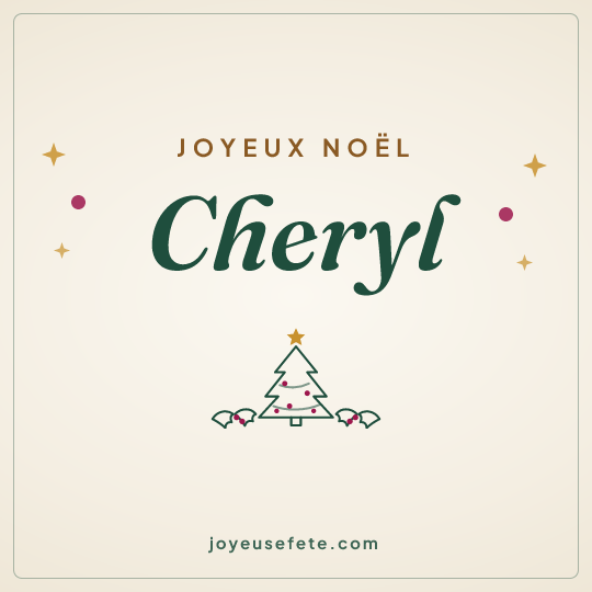 Image carrée « Joyeux Noël Cheryl » pour WhatsApp