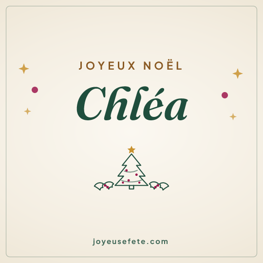 Image carrée « Joyeux Noël Chléa » pour WhatsApp