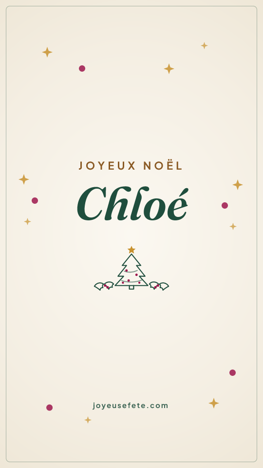 Image « Joyeux Noël Chloé » au format story