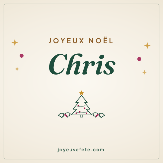 Image carrée « Joyeux Noël Chris » pour WhatsApp