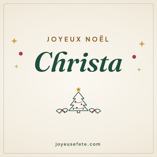 Image carrée « Joyeux Noël Christa » pour WhatsApp