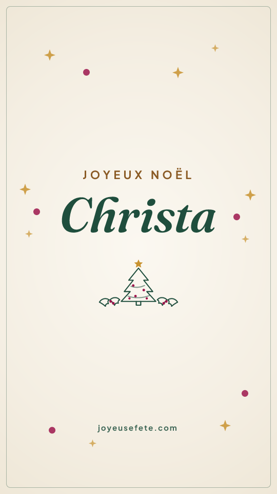 Image « Joyeux Noël Christa » au format story