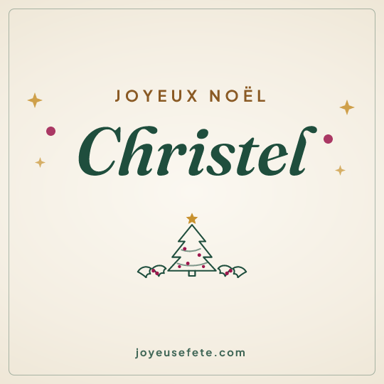Image carrée « Joyeux Noël Christel » pour WhatsApp