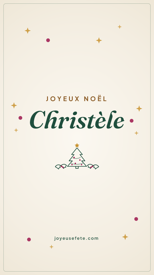 Image « Joyeux Noël Christèle » au format story