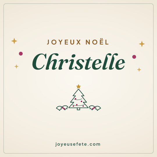 Image carrée « Joyeux Noël Christelle » pour WhatsApp