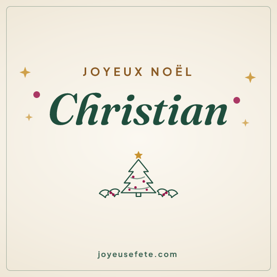 Image carrée « Joyeux Noël Christian » pour WhatsApp