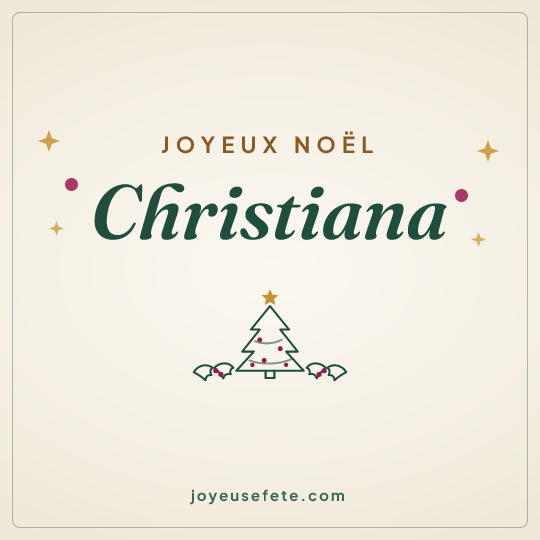 Image carrée « Joyeux Noël Christiana » pour WhatsApp
