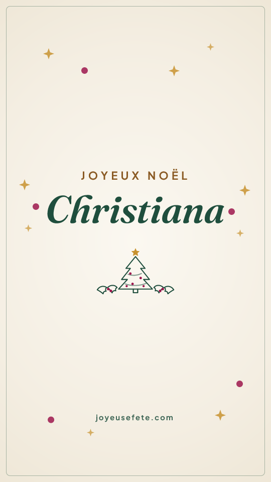 Image « Joyeux Noël Christiana » au format story