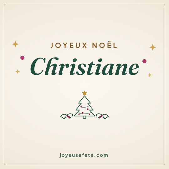 Image carrée « Joyeux Noël Christiane » pour WhatsApp