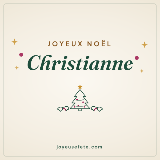 Image carrée « Joyeux Noël Christianne » pour WhatsApp