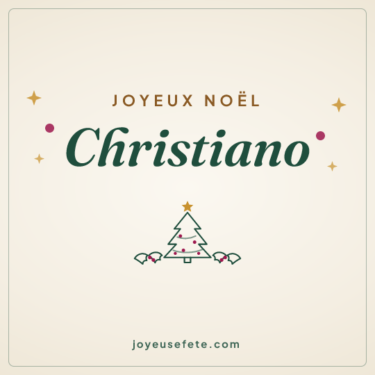 Image carrée « Joyeux Noël Christiano » pour WhatsApp