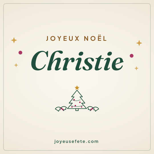Image carrée « Joyeux Noël Christie » pour WhatsApp