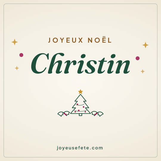 Image carrée « Joyeux Noël Christin » pour WhatsApp
