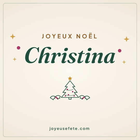 Image carrée « Joyeux Noël Christina » pour WhatsApp