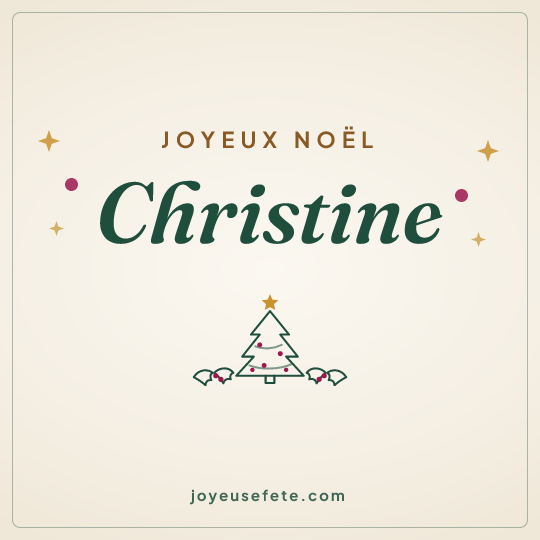 Image carrée « Joyeux Noël Christine » pour WhatsApp