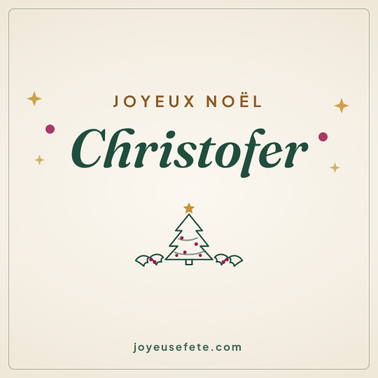 Image carrée « Joyeux Noël Christofer » pour WhatsApp
