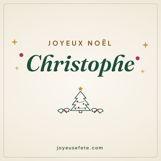 Image carrée « Joyeux Noël Christophe » pour WhatsApp