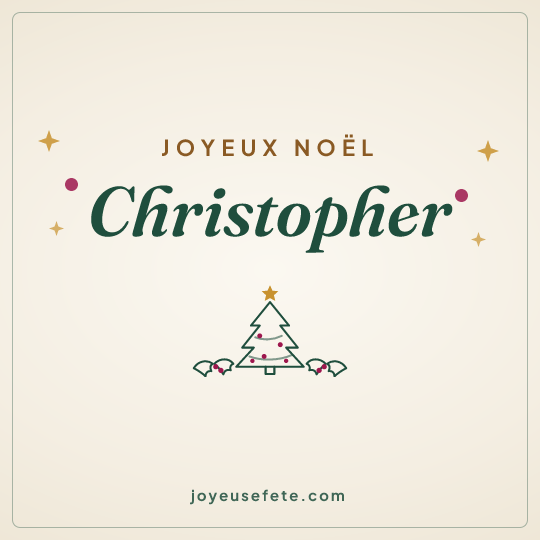 Image carrée « Joyeux Noël Christopher » pour WhatsApp