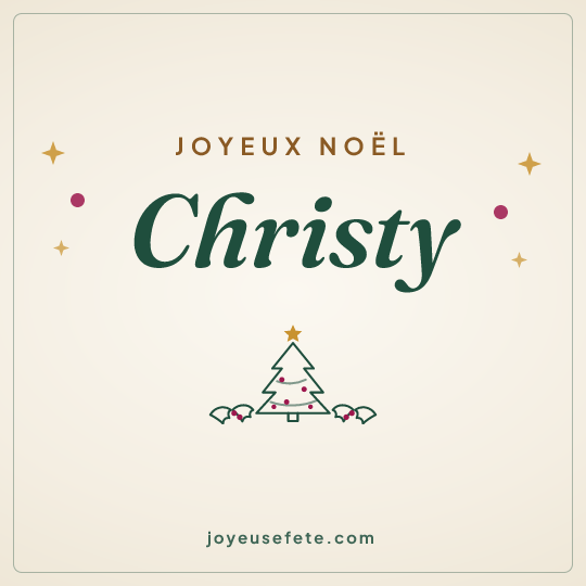 Image carrée « Joyeux Noël Christy » pour WhatsApp
