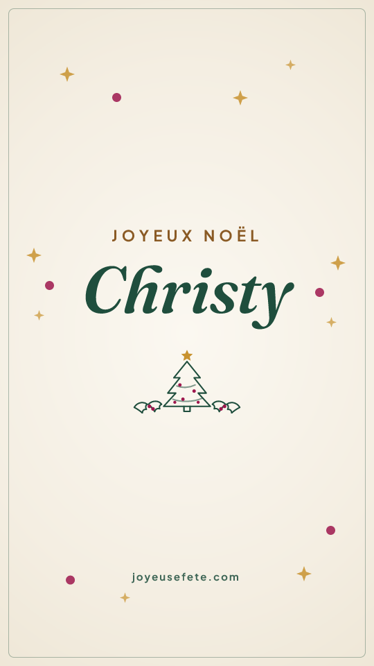 Image « Joyeux Noël Christy » au format story