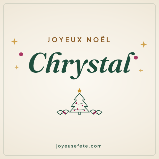 Image carrée « Joyeux Noël Chrystal » pour WhatsApp