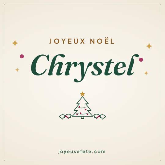Image carrée « Joyeux Noël Chrystel » pour WhatsApp