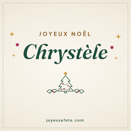 Image carrée « Joyeux Noël Chrystèle » pour WhatsApp