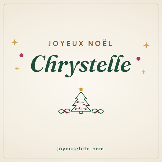 Image carrée « Joyeux Noël Chrystelle » pour WhatsApp