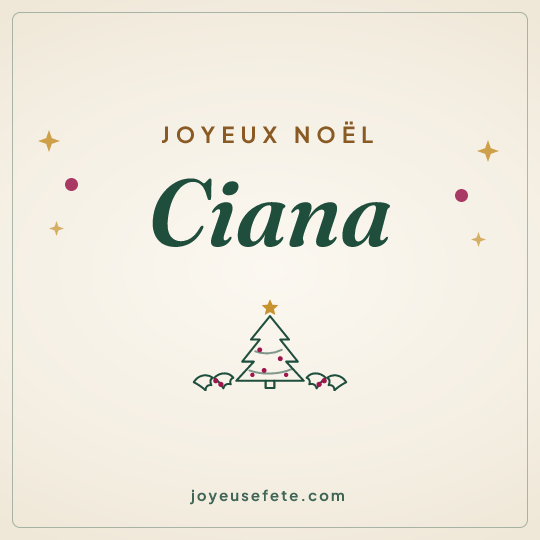 Image carrée « Joyeux Noël Ciana » pour WhatsApp