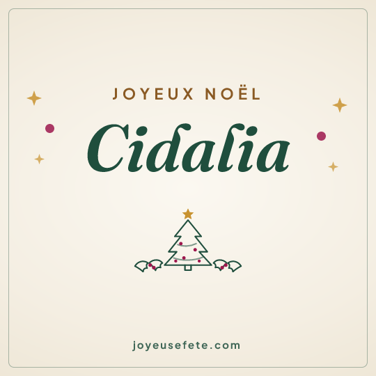 Image carrée « Joyeux Noël Cidalia » pour WhatsApp