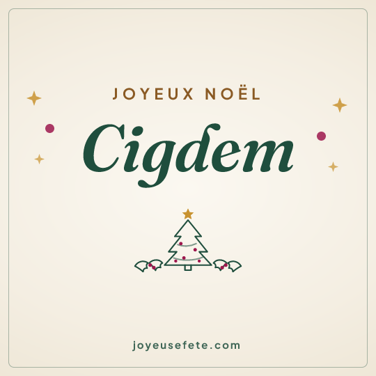Image carrée « Joyeux Noël Cigdem » pour WhatsApp