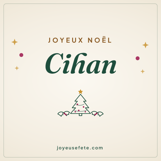 Image carrée « Joyeux Noël Cihan » pour WhatsApp