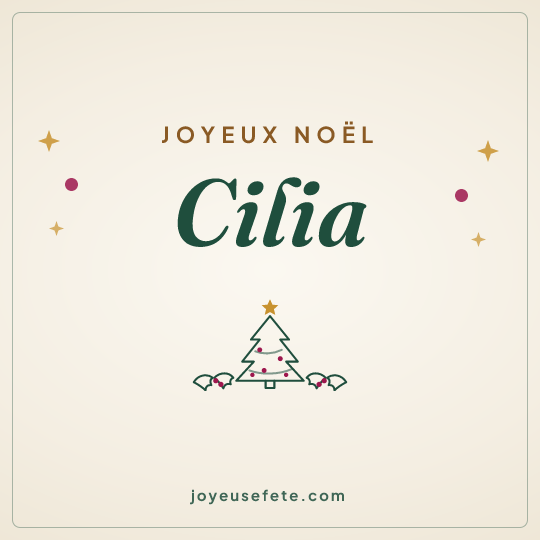 Image carrée « Joyeux Noël Cilia » pour WhatsApp