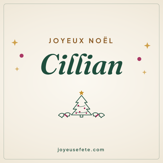 Image carrée « Joyeux Noël Cillian » pour WhatsApp