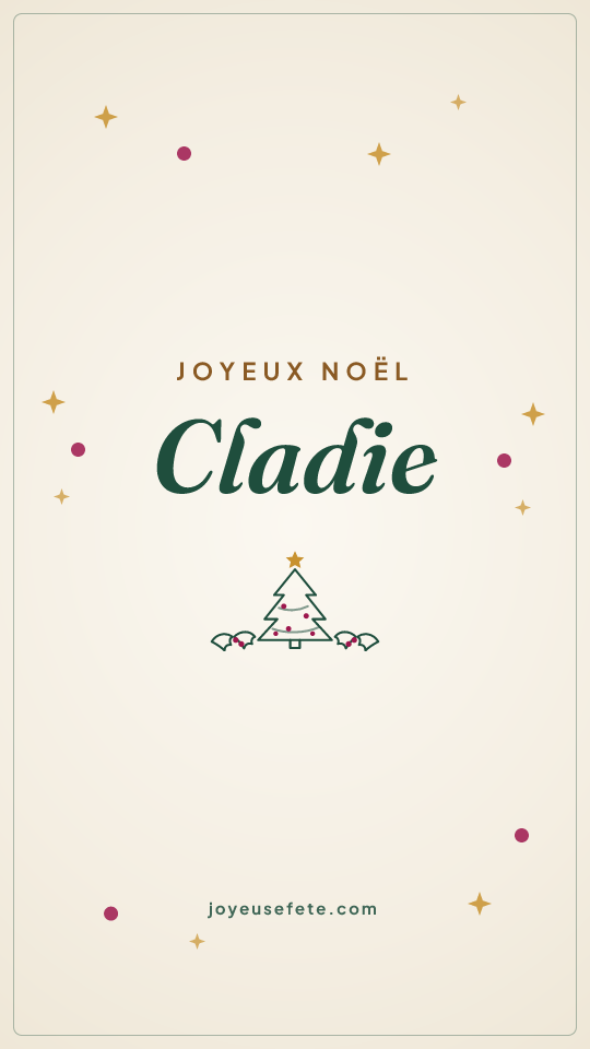 Image « Joyeux Noël Cladie » au format story