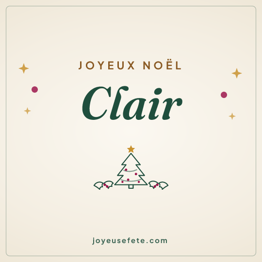 Image carrée « Joyeux Noël Clair » pour WhatsApp