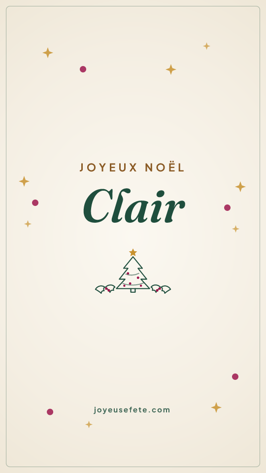 Image « Joyeux Noël Clair » au format story