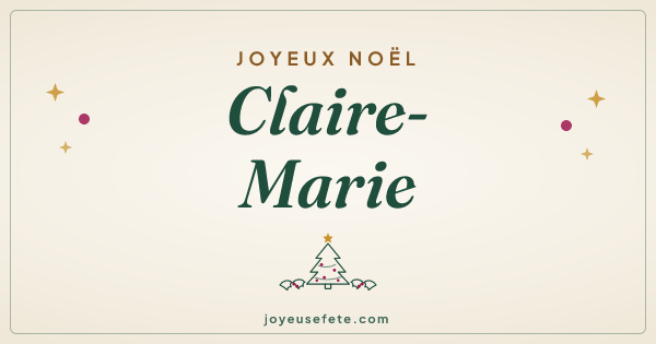 Image « Joyeux Noël Claire-Marie » au format large