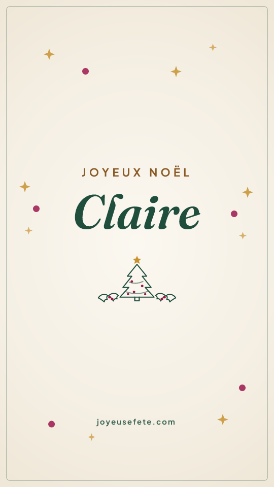 Image « Joyeux Noël Claire » au format story