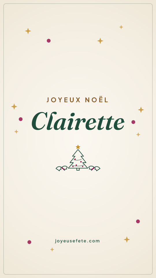Image « Joyeux Noël Clairette » au format story