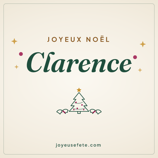 Image carrée « Joyeux Noël Clarence » pour WhatsApp
