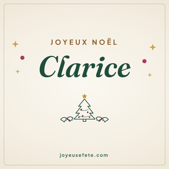 Image carrée « Joyeux Noël Clarice » pour WhatsApp