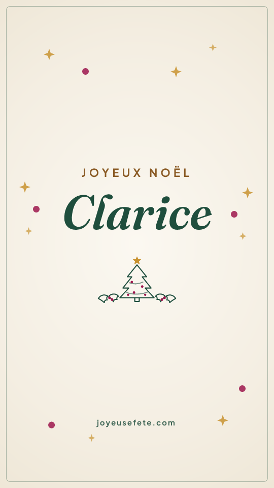 Image « Joyeux Noël Clarice » au format story